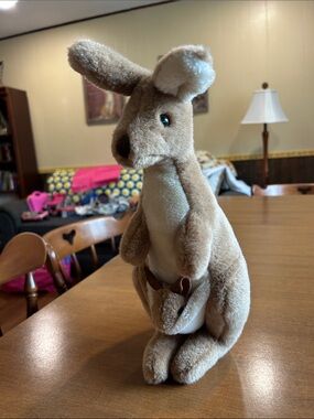 Plush Kangaroo Stuffed Animal - Light Brown & Cream